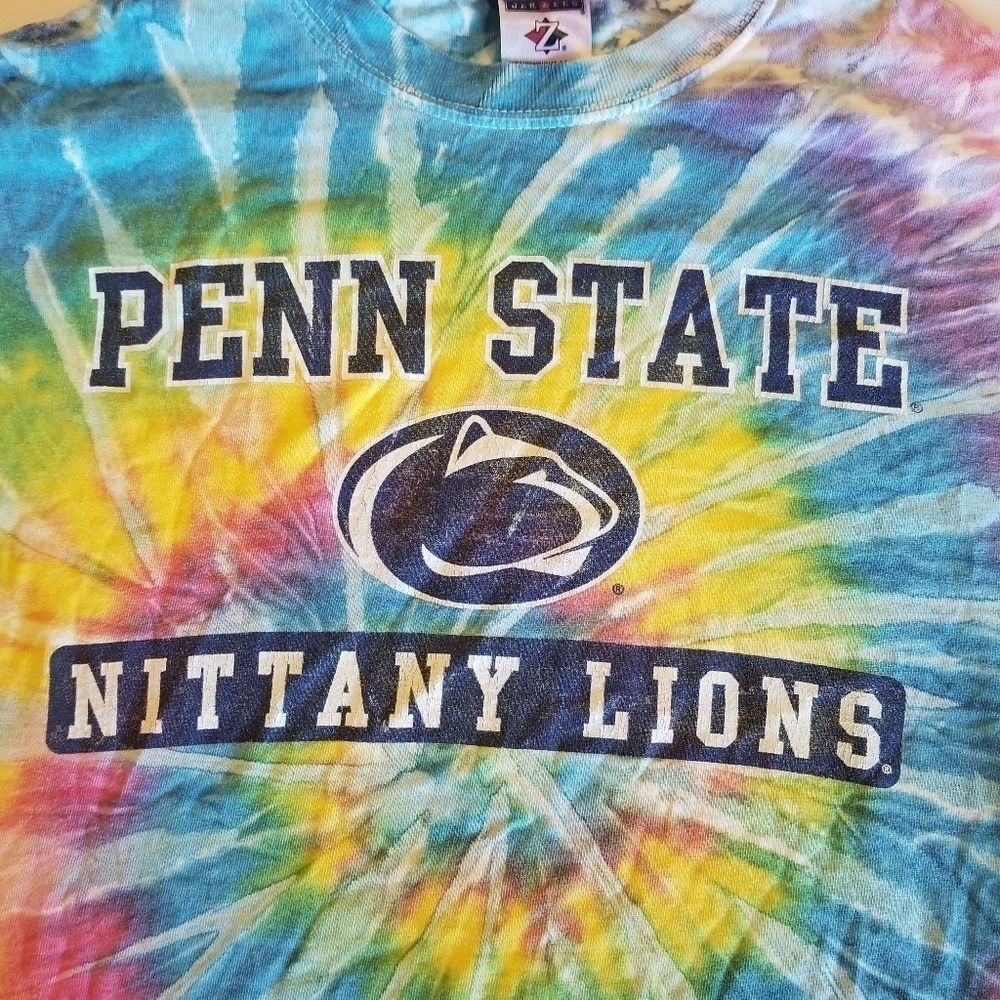 Vintage 90s Tie-Dyed Penn State Graphic T-Shirt